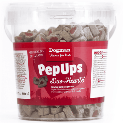 PepUps Duo Hearts 3-smak Hundgodis 100g