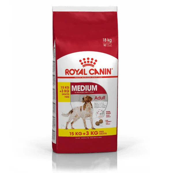 Royal Size Health Nutrition Medium Adult Dry Dog Food - 15+3kg