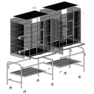GD Rival Dubbelbur med bord - 165x54x158 cm
