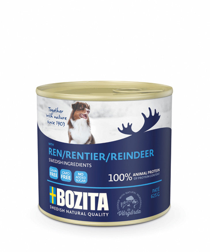 Bozita Paté Ren 625g – Spannmålsfritt Våtfoder med Svensk Ren
