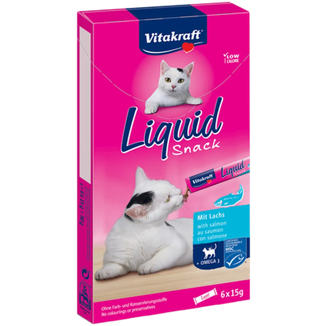 Vitakraft Cat Liquid-Snack Lax 6-pack, 15 g
