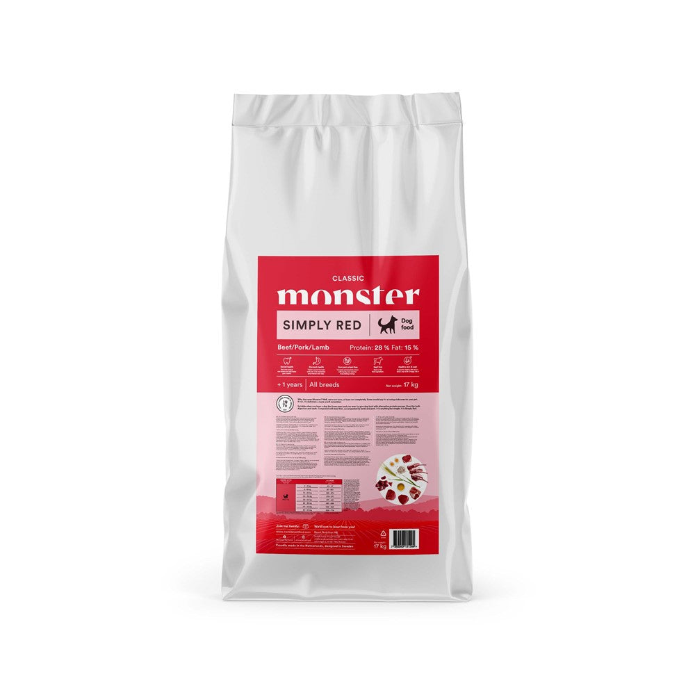 Monster Dog Classic Simply Red Hundfoder 17kg