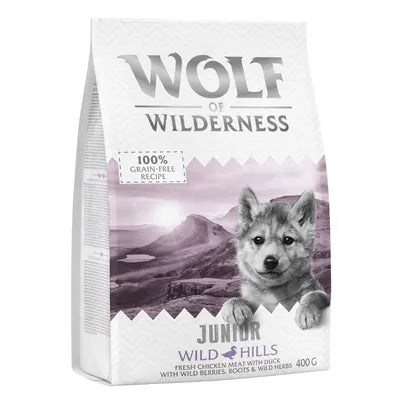 Wolf of Wilderness Junior "Wild Hills" anka - spannmålsfritt 400g